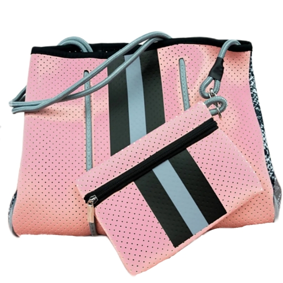 PINK NEOPRENE TOTE BAG - Picture 1 of 6